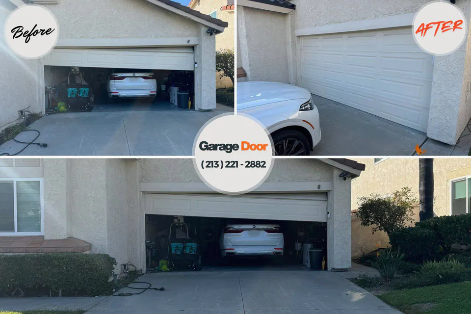 Before and after: garage door repair Clarksville, AR